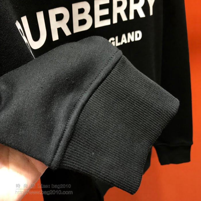 Burberry男裝 最高品質 黑色 巴寶莉19/20FW新款連帽衛衣 男士秋季新款單品  tzy2297